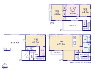【間取り】 | 名古屋市南区鶴田１丁目2-27【仲介手数料無料】新築一戸建て　2号棟