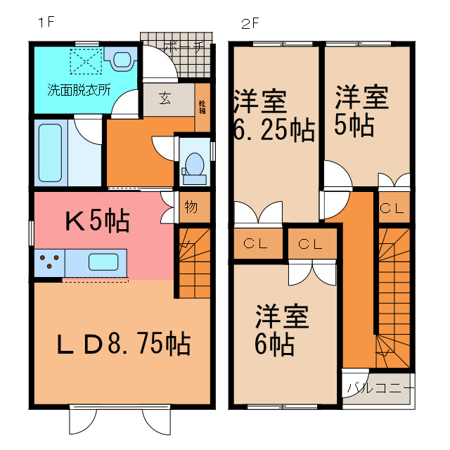 TOWN明和小学校前A(西棟)の間取り