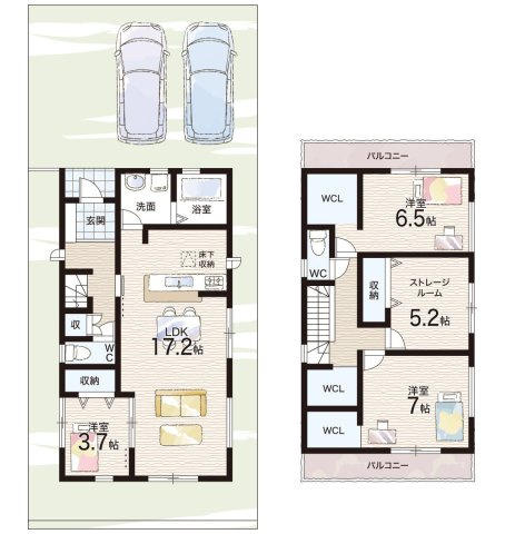 ■枚方市杉山手　第5期　新築一戸建ての間取り