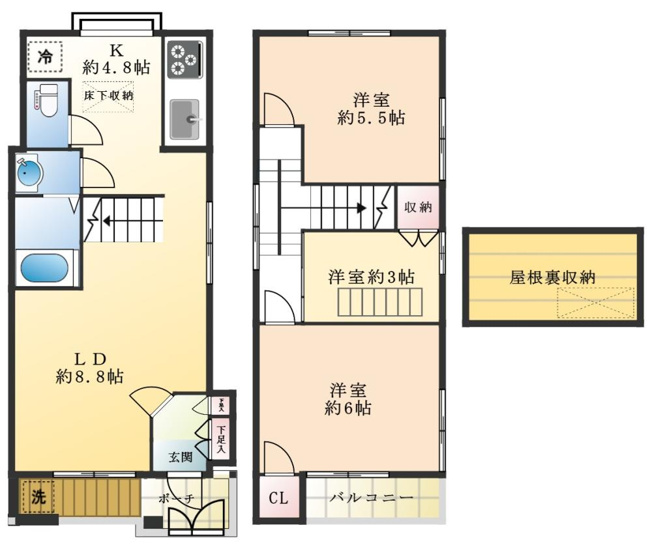 【間取り】 | 中央３丁目戸建て