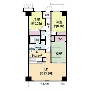 ミストラル岸部南の間取り