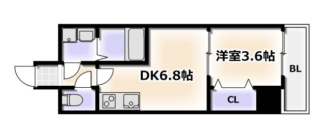 【間取り】 | メルベージュ難波サウスⅢ