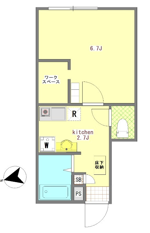 武蔵野市境南町３丁目のアパートの間取り