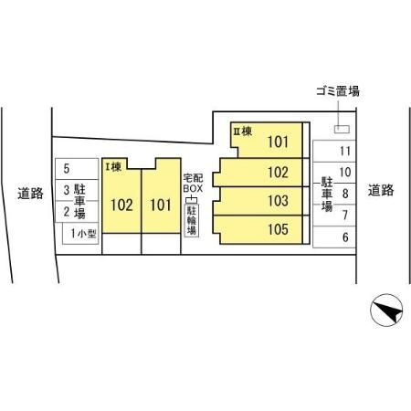 WESTエヴ　Ⅱの区画図
