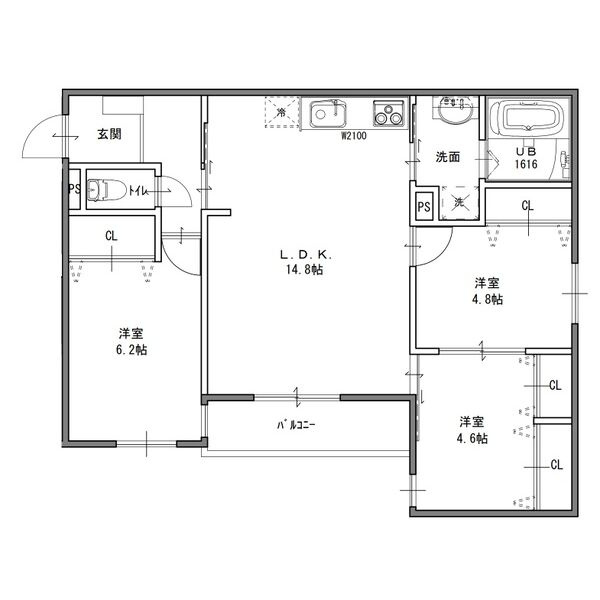ボヌール高槻の間取り