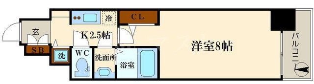 エスリード谷町四丁目の間取り