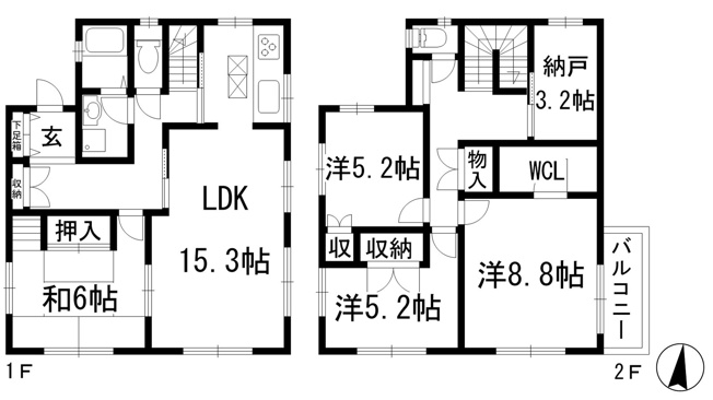 【間取り】 | 鴬の森町貸家