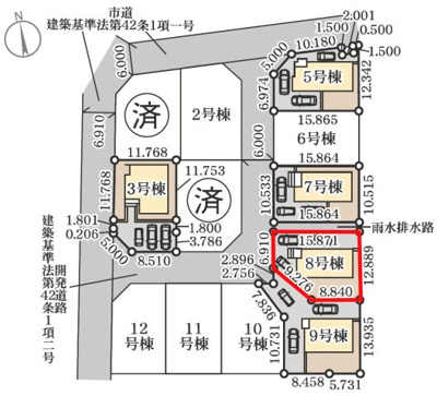 【区画図】 | Livele Garden.S　大森第10　8号棟 | 駐車スペース2台