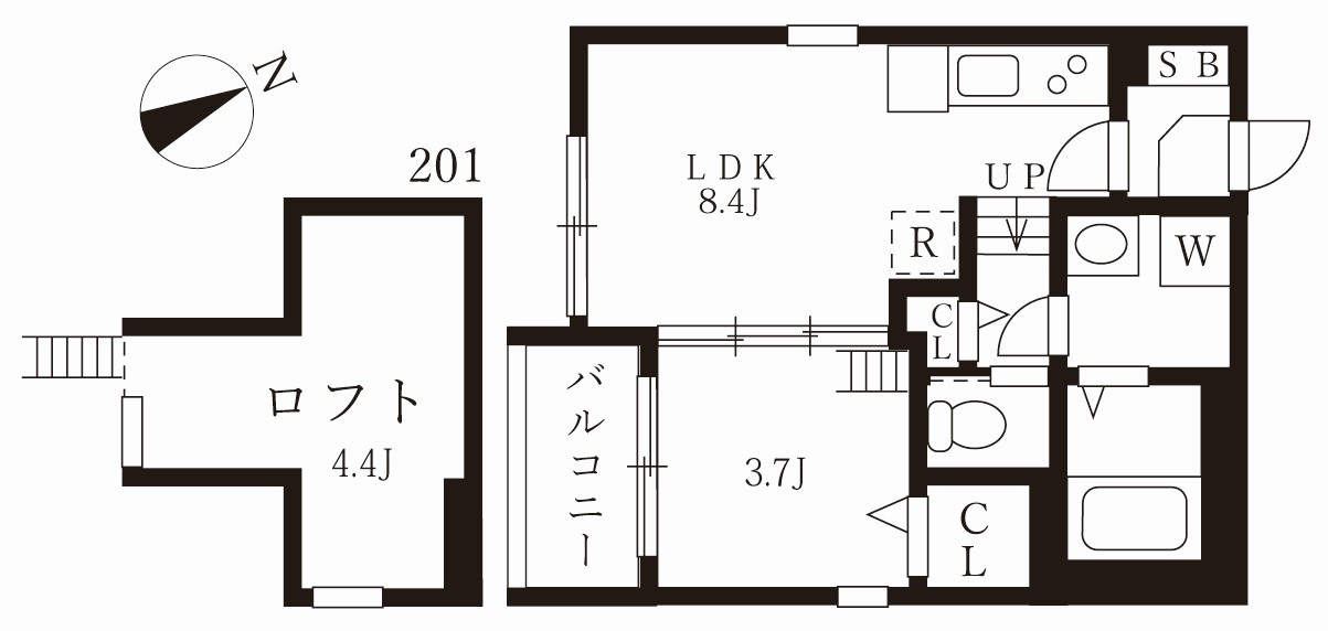 スヴニール伝馬の間取り