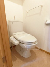 落ち着いた色調のトイレです
