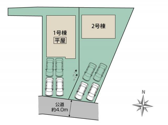 糟屋郡新宮町大字湊の新築一戸建の区画図|糟屋郡新宮町大字湊2棟 区画図
