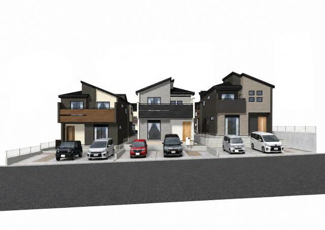 大野城市大城３丁目の新築一戸建の外観パース|完成予想図