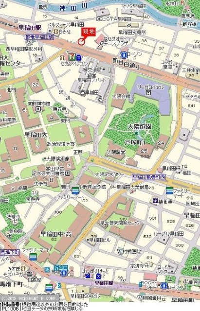 スカイコートヌーベル早稲田の地図