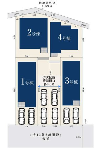 【横浜市鶴見区東寺尾1丁目29-24全4棟新築戸建て】★仲介手数料無料★の区画図