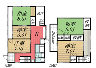【間取り】 | 成田市加良部貸戸建住宅