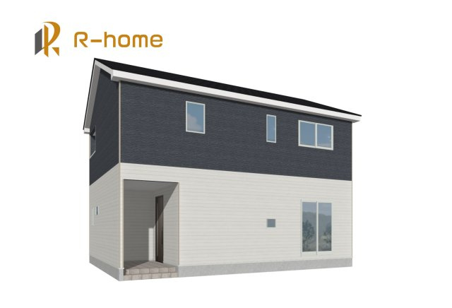 石岡市北府中第1　新築戸建て　1号棟の外観パース|2026年11月完成予定！近隣の同仕様完成物件をご見学いただけます♪