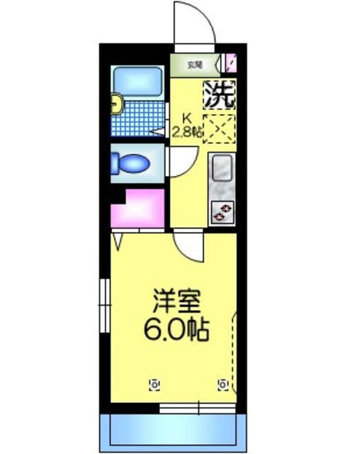 メゾンコンフォールの間取り|★角部屋２面窓★