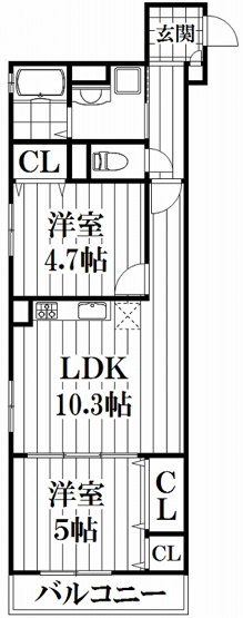【間取り】 | ラモーナ諸福Ⅲ
