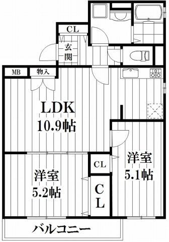 【間取り】 | ラモーナ諸福Ⅲ