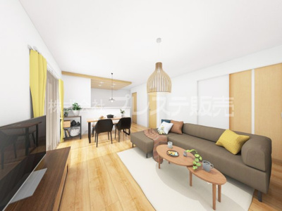 【居間・リビング】 | 大和郡山市下三橋町の新築一戸建 全２区画 | １号地リビング完成イメージ／