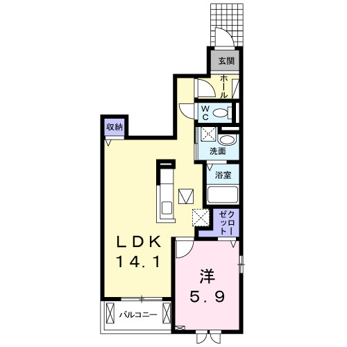レゾンドⅢ　古市橋の間取り