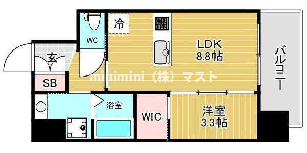 S-RESIDENCE難波西alterの間取り