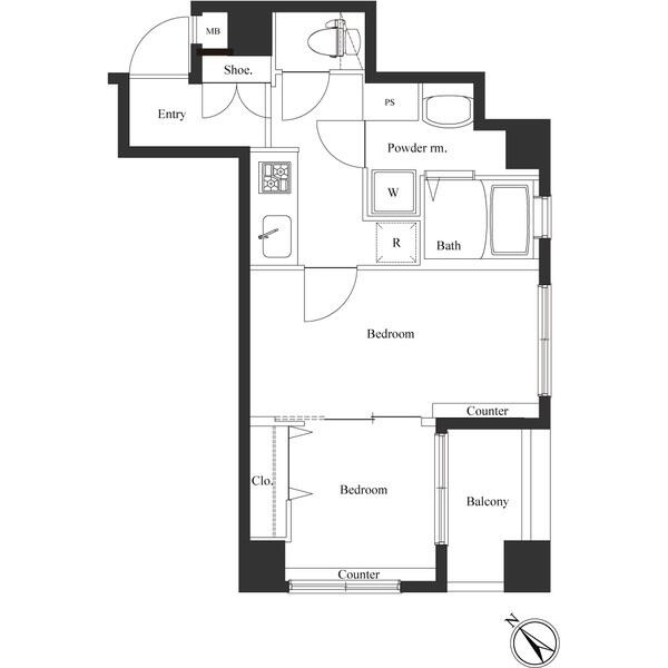 横浜市中区石川町５丁目の賃貸マンションの間取り