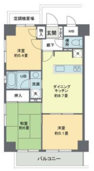 【間取り】 | リヴィエルバーグ西大島 | 間取り