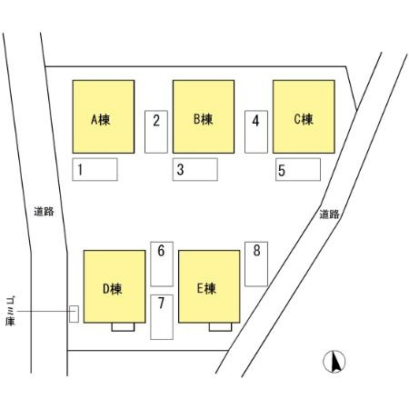 D－room西ハゼの区画図