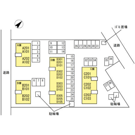 アドミレー樹太 B棟の区画図