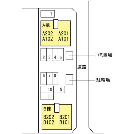 エクセレンスファミール木太 A棟の区画図