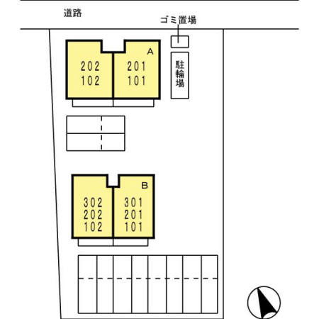 グランツ松島 B棟の区画図