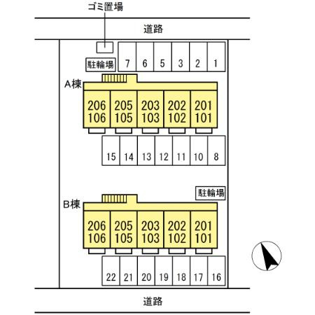 サンピア・K A棟の区画図