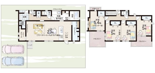 羽曳野市羽曳が丘西　第2期　新築一戸建ての間取り