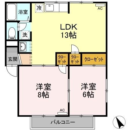 シャインポート屋島A～D棟 D棟の間取り