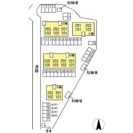 ドミール円座 B棟の区画図