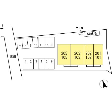 ソレイユ太田下町の区画図