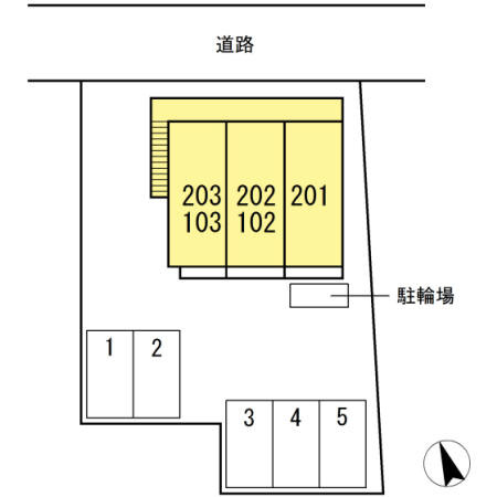 ハイツ田中Ⅱの区画図