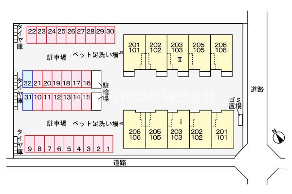 福知山市字長田のアパートの区画図