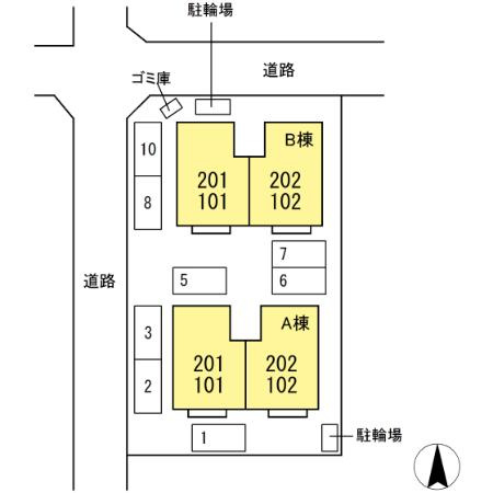 栗林セントラルコーポ A棟の区画図