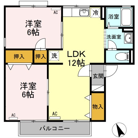 宮脇ハイツの間取り