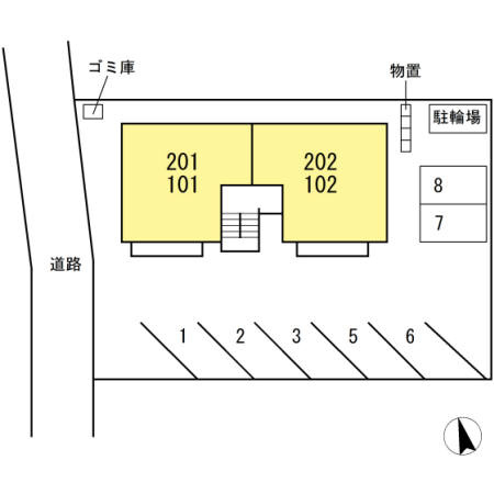 宮脇ハイツの区画図