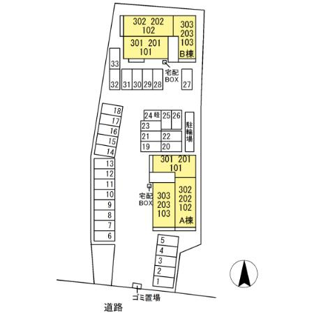 ロータスⅡ B棟の区画図