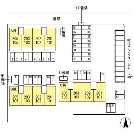 ファミールえんざ A棟の区画図