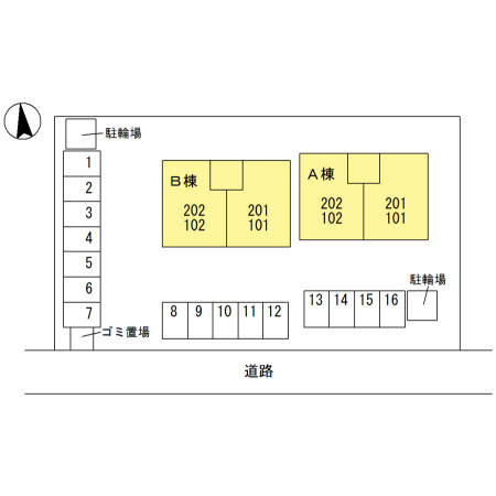 フォルテシモ木太 B棟の区画図