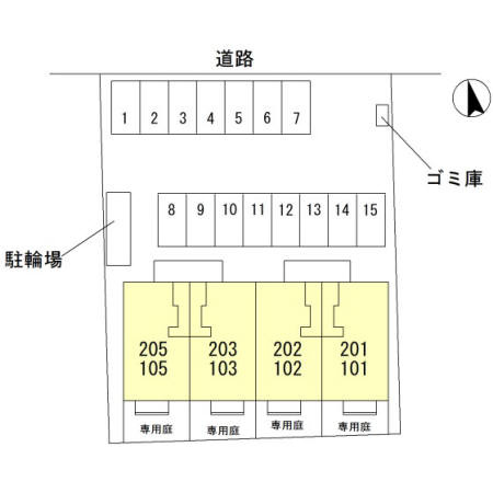 ベルポスト松縄Ⅱの区画図