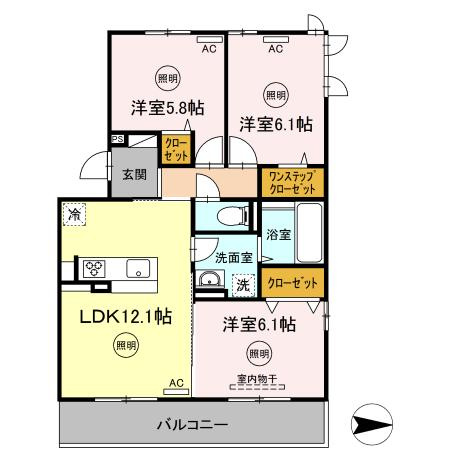 メゾン勝賀 B棟の間取り