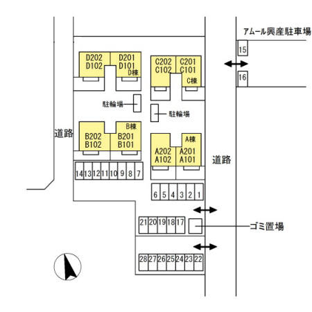 メゾン・ド・ボヌール D棟の区画図