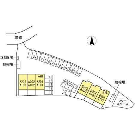 リーブルⅠ B棟の区画図