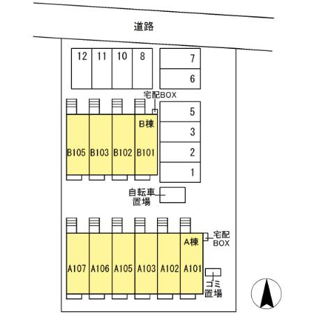リースランド木太 Ｂの区画図